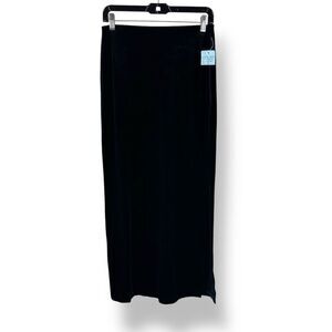 Vintage Sylvie L High Slit Velvet Maxi Skirt Black Whimsigoth Y2K Fairy Grunge
